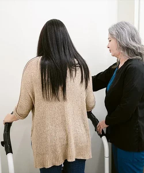A patient on the SECA body composition scanner with a PrecisionMD provider